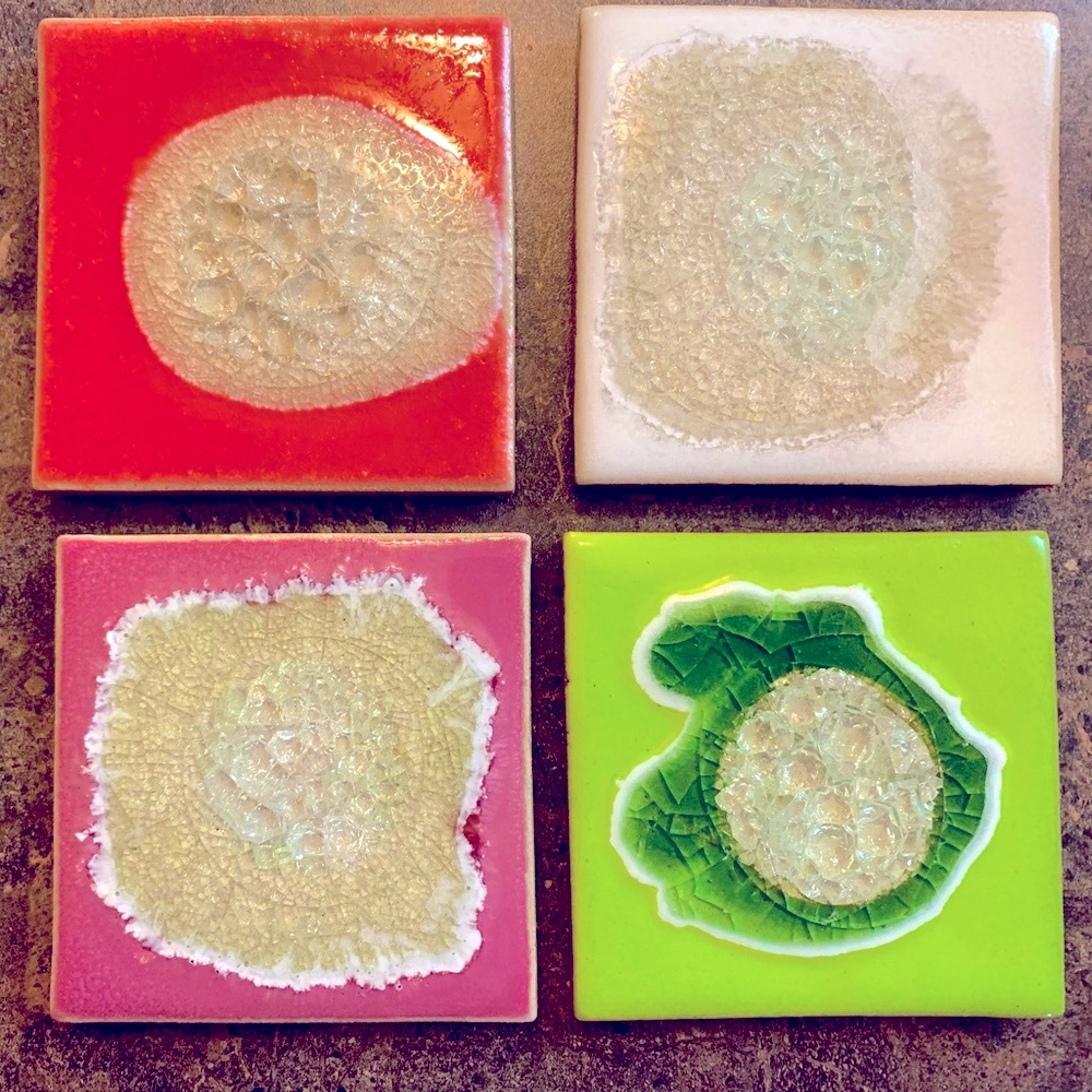Anthropologie Designer Geode Rock Coasters 4 PC GIFT SET